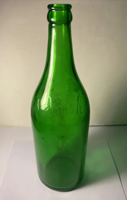 Vintage Embossed Glass Crown Top Spring Water Bottle - Chelmsford