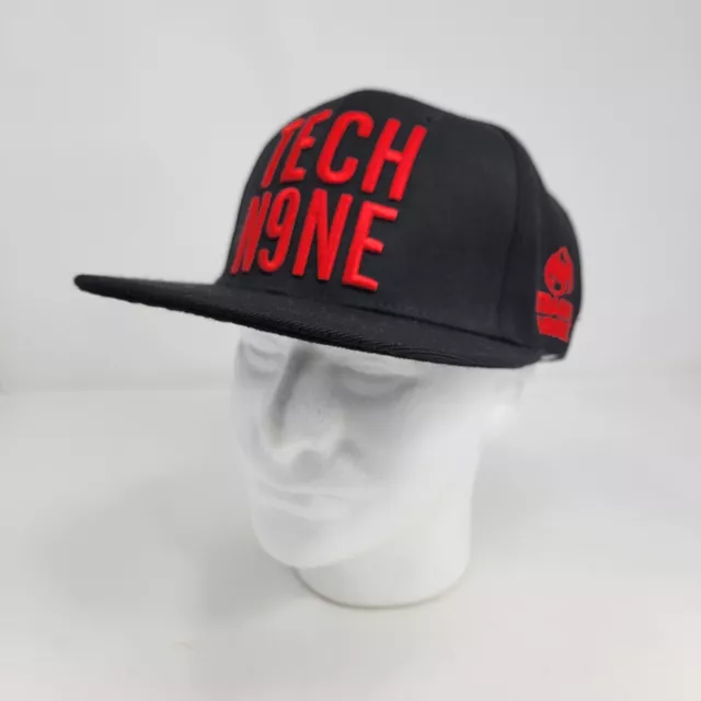Tech Nine Hat Mens Snapback Cap Rap HipHop Strange Music Kansas Black Red Adult
