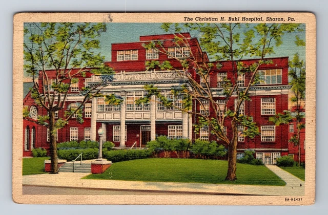 Sharon PA-Pennsylvania, Christian H. Buhl Hospital, Vintage Postcard