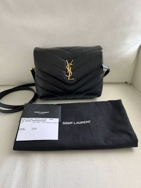 Yves Saint Laurent Small Toy Loulou Crossbody Bag Black Leather /Gold Hardware