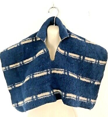 Vintage South American hand woven native reversible child’s Poncho with Collar 2