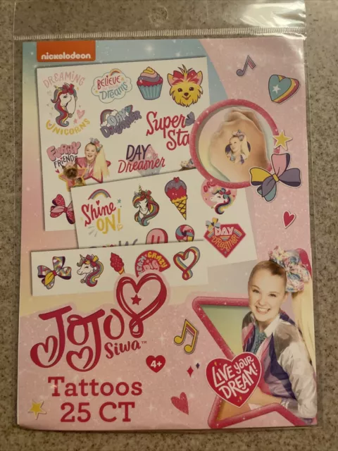 25 JoJo Siwa Tatuajes Fiesta Favor Maestro Suministro Sueño Grande