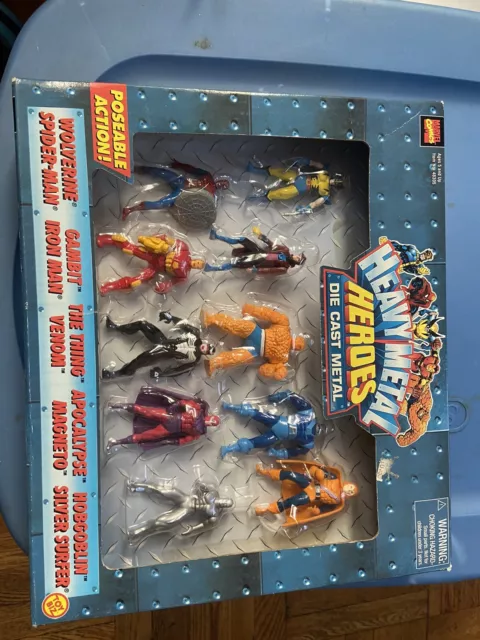 MARVEL HEAVY METAL HEROES Die Cast Metal (10 PACK) Toy Biz 1997