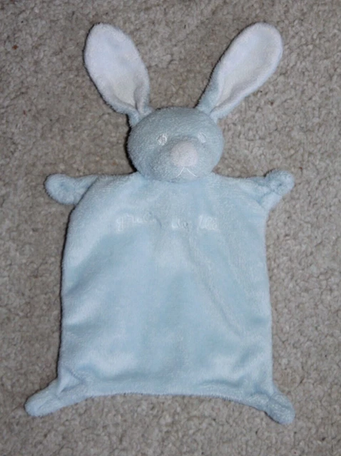 Doudou  Grain De Ble Lapin Plat Bleu Blanc