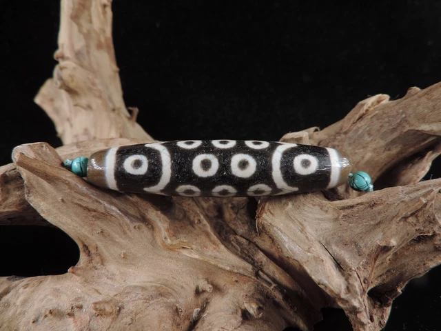 Antique 21 Eyes Tibetan Old Agate Dzi Beads Amulets for Pendant Gzi Bead I15