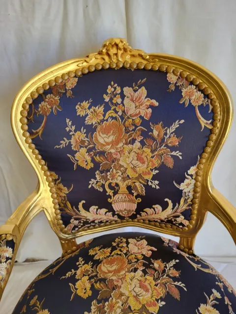 Louis Xv Style Armchair French Style Chair Dark Blue New Model 3