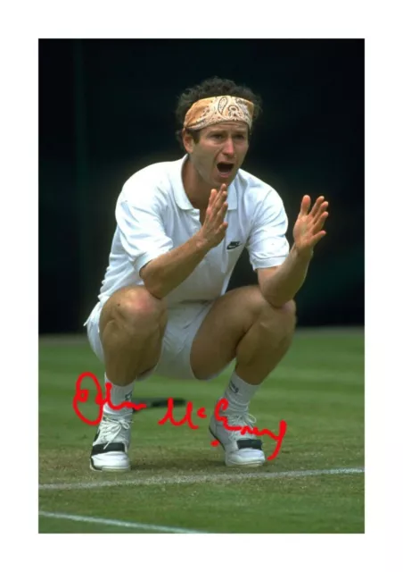 John McEnroe 2 reproduction autograph A4 Photograph Poster with choice of frame