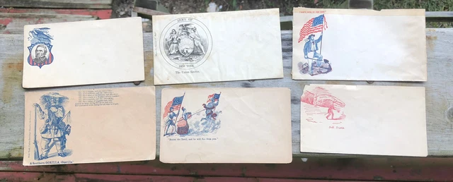 Group Of Patriotic Civil War Covers 6 Different Envelopes