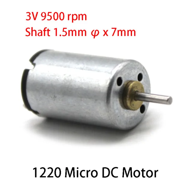 1220 Micro DC Motor Small Electric Motors Model Toy DIY 3V 9500rpm Shaft φ 1.5mm