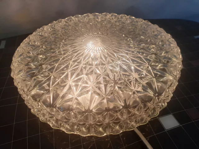 Glashütte Limburg Decken-Lampe Leuchte Wandleuchte Glas 38cm Iceglass