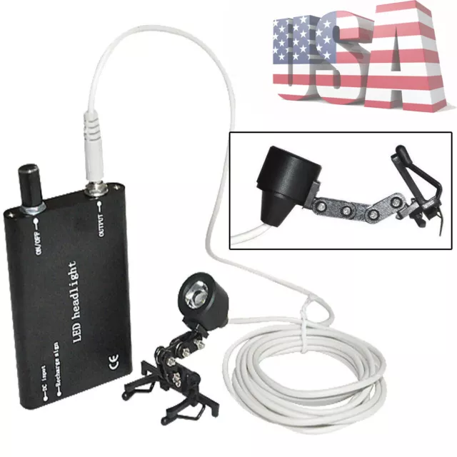 Dental Portable Black LED Head Light Lamp Wth Clip For Dental Loupes on Sale