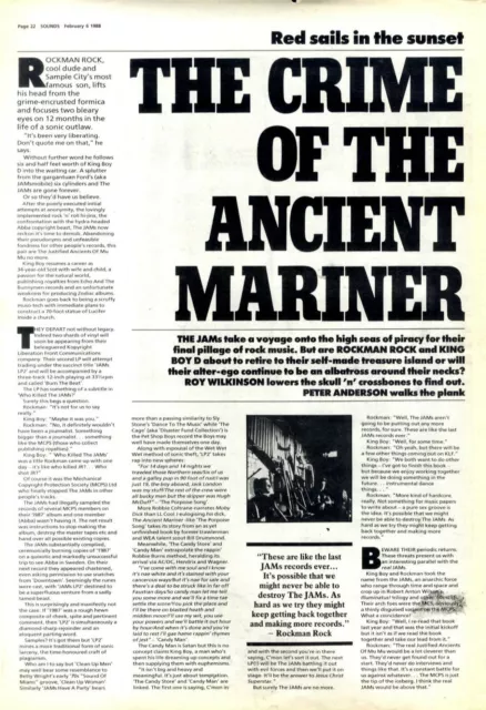 6/2/88PT22/23 Vintage Article & Picture. The Justified Ancients Of Mu Mu..