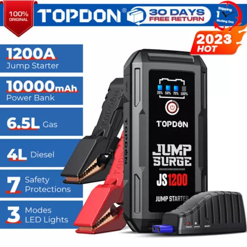 2023 TOPDON JS1200 Démarreur de voiture Chargeur Jump Starter Booster Powerbank