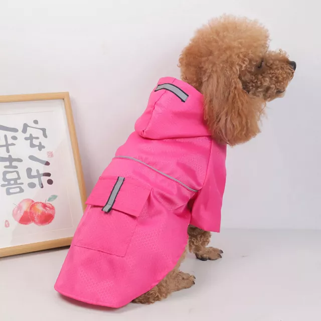 Dog Cat Cute Reflective Raincoat Pet Waterproof Puppy Coat Hoodie Jacket Clothes