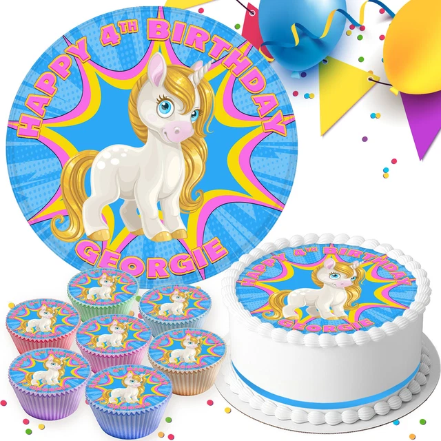 thumbnail image 2 of Personalised Edible Dog Birthday Cake Topper & Cupcake Toppers – D921, Custom Name 2 of 3