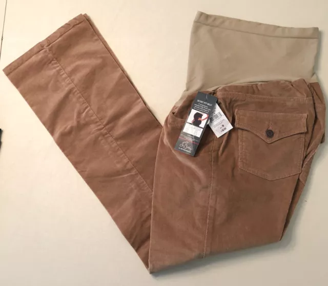 NEW OH BABY Motherhood Secret Fit Belly Corduroy Maternity Beige Pants NWT $56.