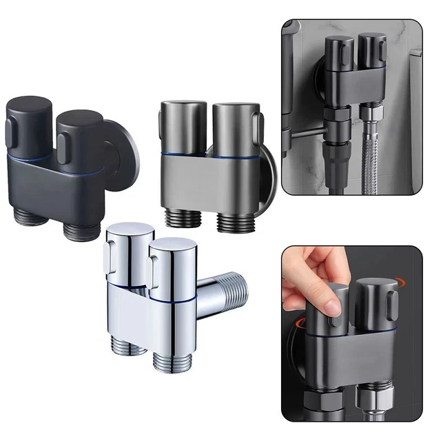 G1/2 1 en dos salidas doble control lavadora grifo inodoro válvula triángulo