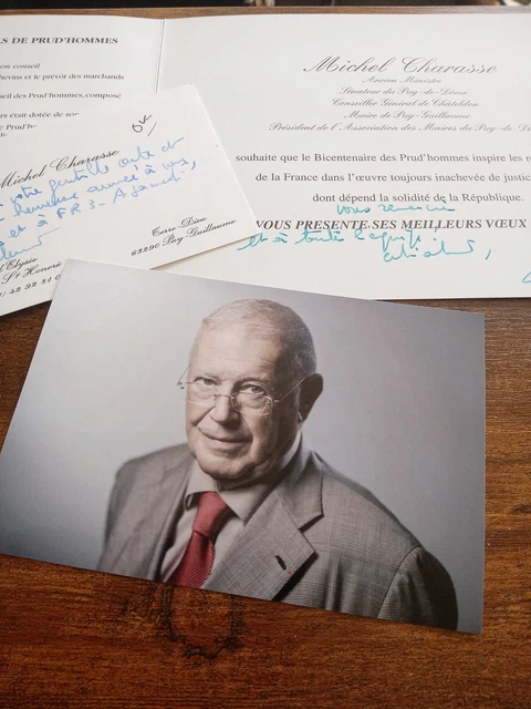Autographe De Michel Charasse Ancien Ministre Sur Carte De Vœux