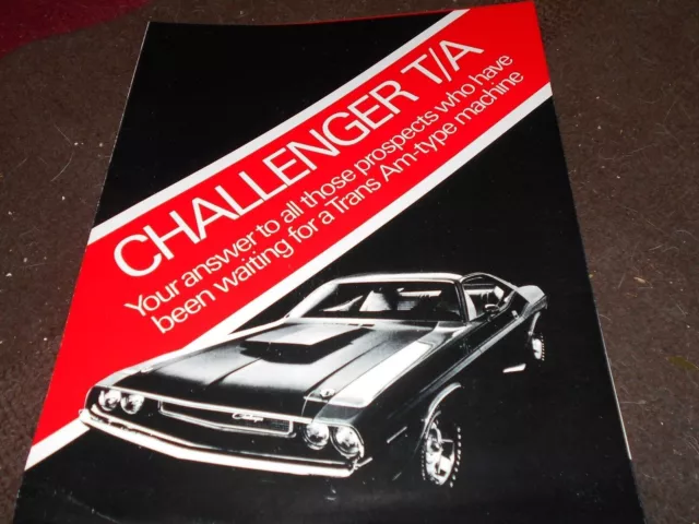 1970 Dodge Challenger T/A Trans Am Dealer Sales Flyer Brochure