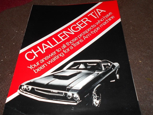 1970 Dodge Challenger T/A Trans Am Dealer Sales Flyer Brochure
