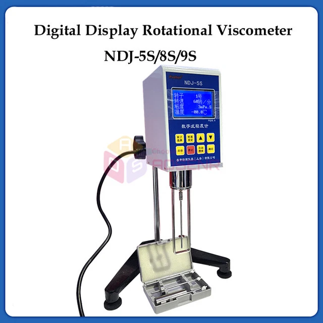 DIGITAL DISPLAY ROTATIONAL Viscometer Liquid Viscosity Meter NDJ-5S/8S ...