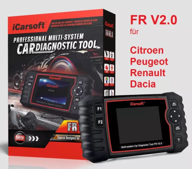 iCarsoft FR V2.0 pour Citroen Peugeot Renault Dacia Fiat appareil de diagnostic ALLEMAND