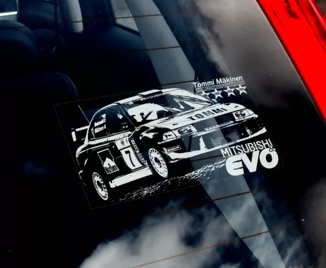 Mitsubishi Lancer Evo - Rally Car Window Sticker - Tommi Makinen WRC 4,5,6,7,8,9