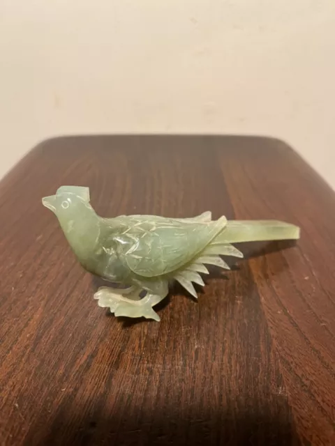 Vintage Chinese Carved Jade Bird