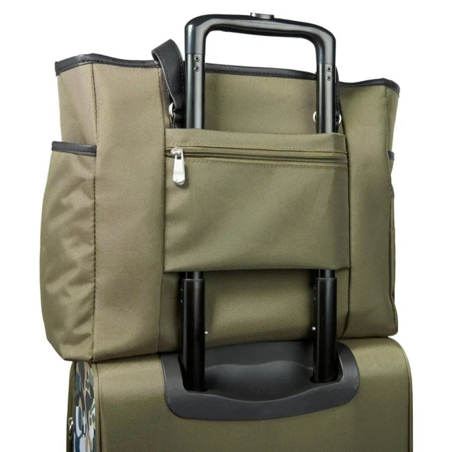 Samantha Brown 22" Spinner with Satchel 2-piece Set-Olive Geo Camo-NWT 2