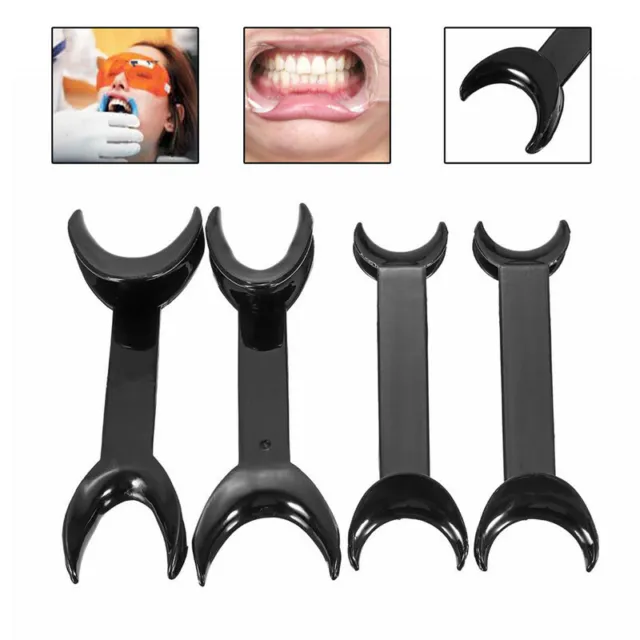 4 Pcs Dental Intraoral Cheek Lip Retractor Double-headed T-Shape Opener Black