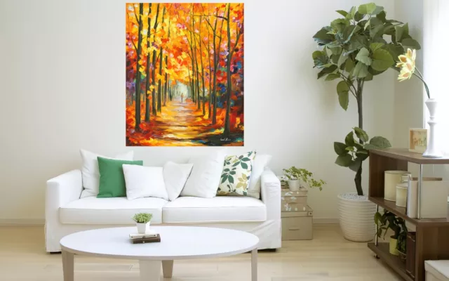 Leonid Afremov RED ALLEY  Painting Canvas Wall Art Picture Print HOME DECOR