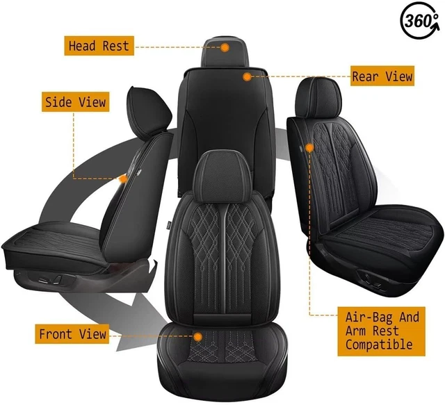 PU LEATHER FRONT Row Cushion Pad Car 2 Seat Covers For Nissan Titan