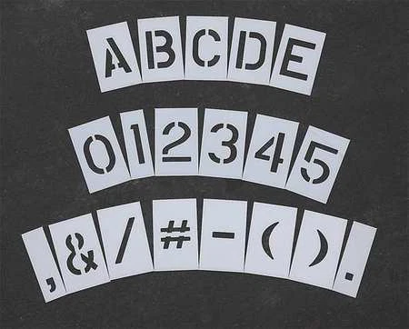 Rae Stl-116-8048 Pavement Stencil,4 In,Mega Kit,1/16