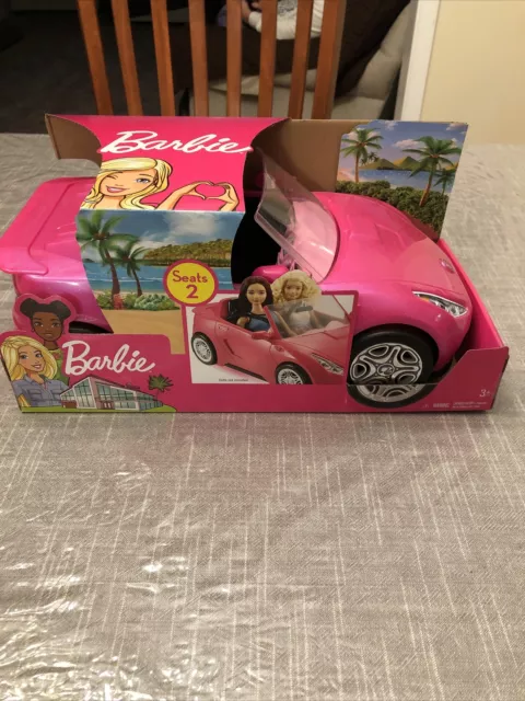 Barbie Glam Convertible Pink Car Doll 2 mattel hot Seats Shine Vehicle Girls