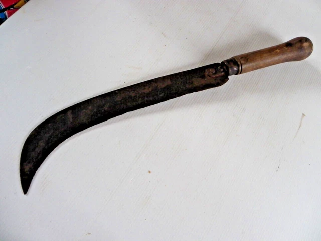 AUSONIA Serpe Fauciille De Jardin 21 Cm - Outil De Jardinage Manche Bois