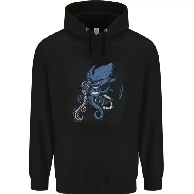 Felpa con cappuccio Cyberpunk Cthulhu Kraken Polpo da uomo 80% cotone