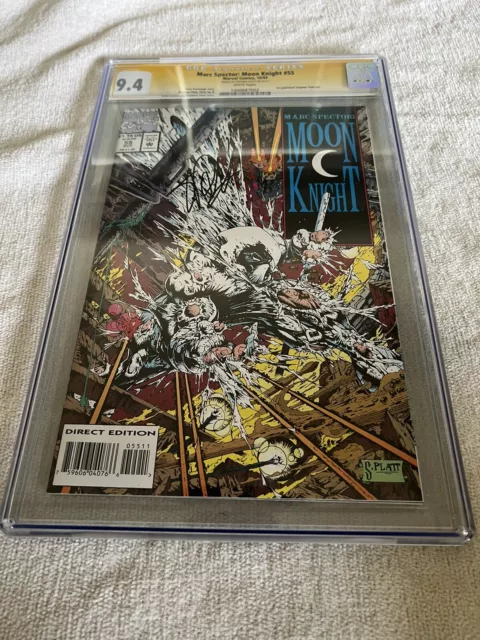 Marc Spector: Moon Knight #55 CGC 9.4 SS STEPHEN PLATT 1st Marvel Work