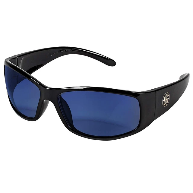 Smith & Wesson 21307 Elite Safety Sun Glasses Black Frame Blue Mirror Lens Z87+ 3