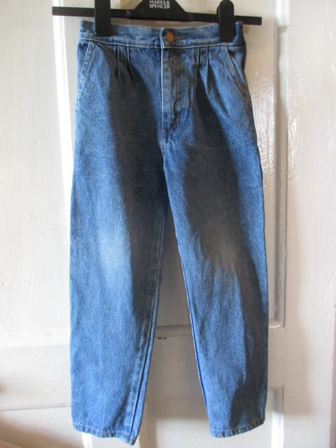 Jeans denim vintage per ragazza vita 22 pollici, età circa 7-8-9 anni