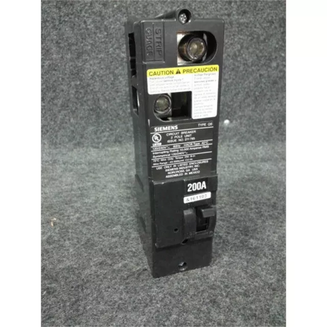 SIEMENS QS2200 200 Amp Double-Pole 10kA Type QS Multi-Family Main Breaker