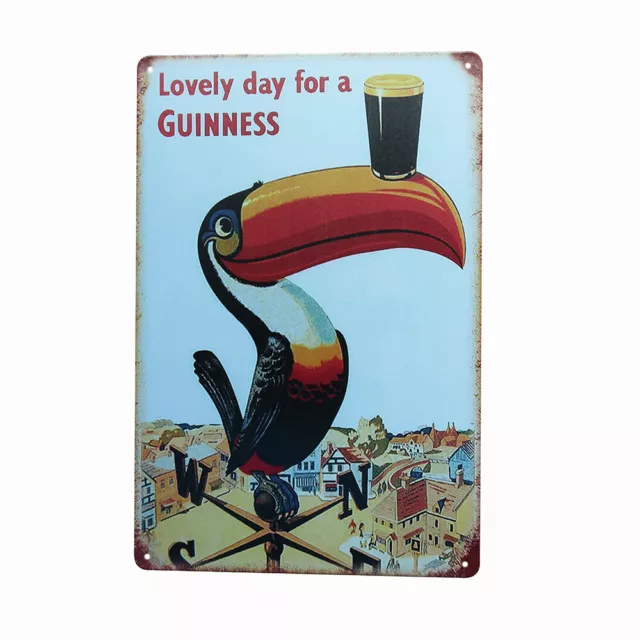 2xMetal Tin Sign Lovely day for a Guinness Beer 200x300mm Decor Rusty Vintage 3