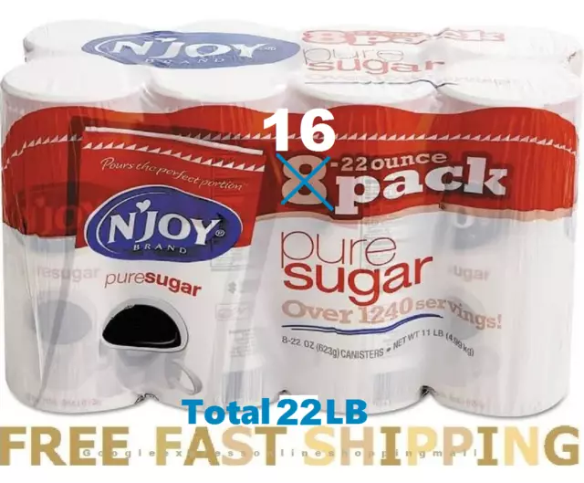 N'Joy Pure Cane Sugar 16 pack 22oz Canisters Cans or N Joy Coffee Creamer -16 pk