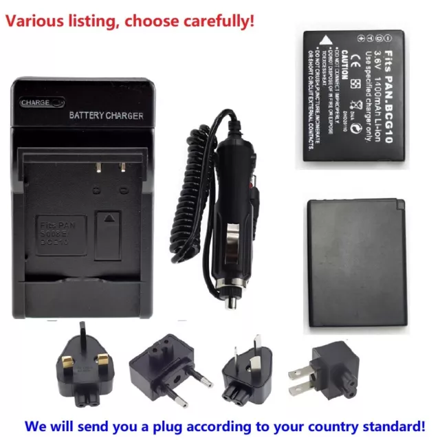 Battery or charger for Panasonic Lumix DMW-BCG10E DMC-TZ30 TZ6 TZ10 TZ18 TZ65