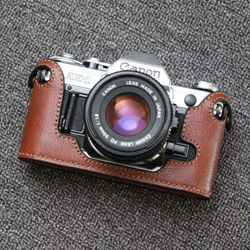 Genuine Leather Handmade Half Case Cover For Canon AE-1 AE-1P A-1 Camera
