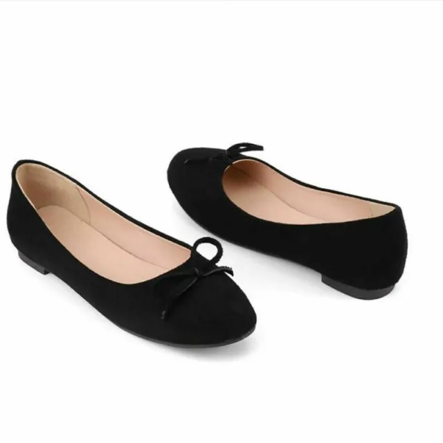 Womens Mary Jane Slip On Pumps Loafers Bows Ballet Flats Shoes Plus Size