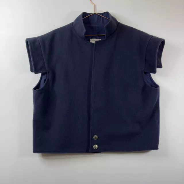 Jacobite Waistcoat Heritage Clothing Scotland Size L Navy Blue 100% Wool Lined