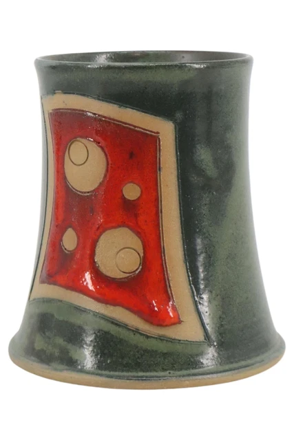 Taza de café verde rojo cerámica