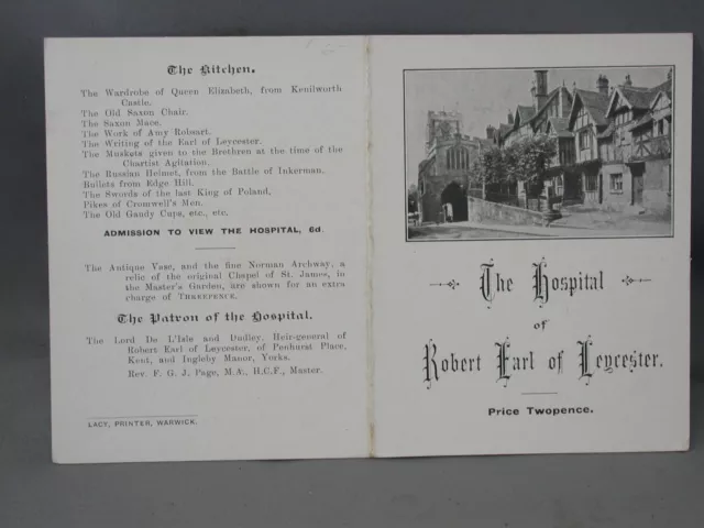 Hospital of Robert Earl of  Leycester Souvenir Program 3