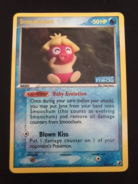 Pokemon TCG - EX Unseen Forces Smoochum Reverse Holo Stamped Card 31/115