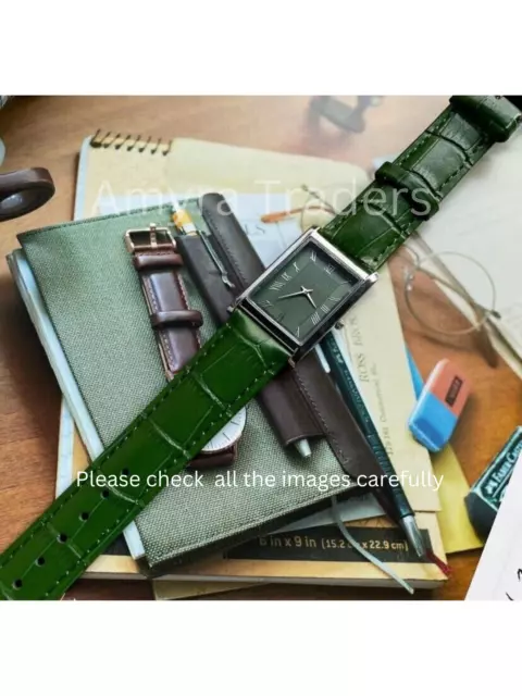 Tank Slim Quartz Green New Battery Roman Numerals Japanese Man's Wrist Watch